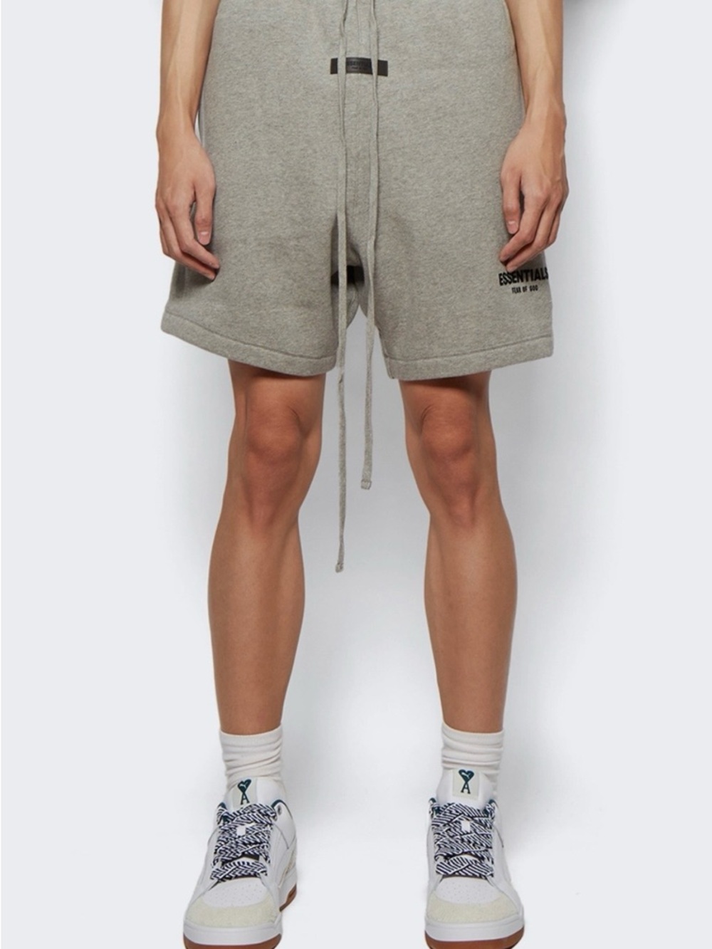 Essentials Men's Dark Oatmeal Fleece Drawstring Athletic Shorts